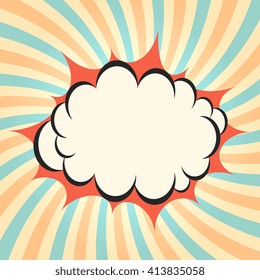 Pow cloud twirling background, striped abstract vector pattern
