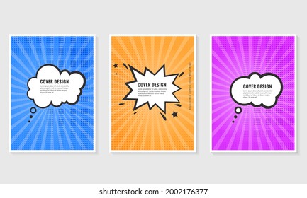 Pow, colorful speech bubble and explosions in pop art style. Elements of design comic books.Vector illustration