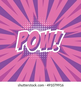 POW!, colorful speech bubble and explosions in pop art style. Elements of design comic books.Vector illustration