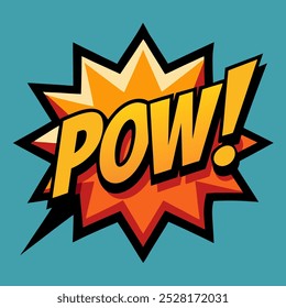 POW Comic Expression: Dynamic and Bold Cartoon Sound Effect Illustration