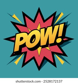 POW Comic Expression: Dynamic and Bold Cartoon Sound Effect Illustration