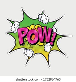 Pow Comic Speach Bubble Cartoon Balloon Stock Vector (Royalty Free ...