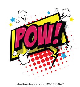 Pow! Comic Speech Bubble, Cartoon. art and illustration vector file.