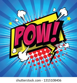 Pow! Comic Speech Bubble, Cartoon. art and illustration vector file.