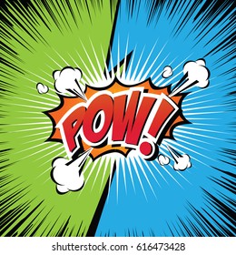 Pow! Comic Speech Bubble, Cartoon. art and illustration vector file.