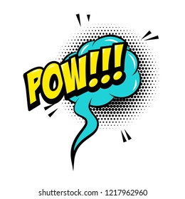 POW!!! Comic style phrase with speech bubble. Vector illustration