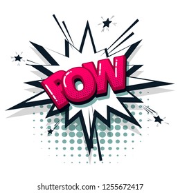 Pow comic text collection sound effects pop art style. Set vector speech bubble with word and short phrase cartoon expression illustration. Comics book colored background template.