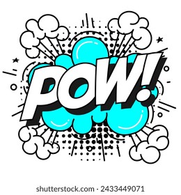 Pow Comic Text On Dotted Background