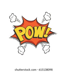 Pow Comic Text Speech Bubble. Vector Isolated Sound Effect Puff Cloud Icon.