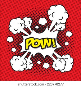 POW! comic word, comic backgound