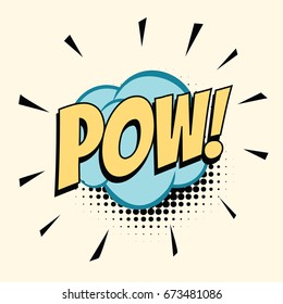 Pow Comic Word. Pop Art Retro Vector Illustration