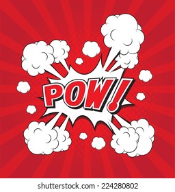 POW! comic wording sound effect set design for comic background, comic strip