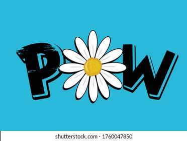 pow design daisy vector hand drawn