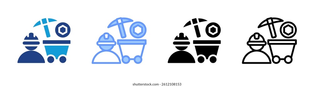 Pow icon set multiple style collection
