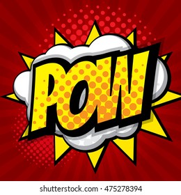 pow pop art, comic book background vector illustration