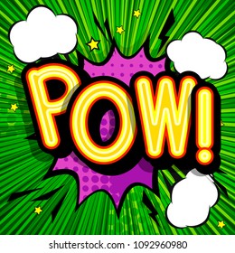 Pow pop art expression, retro background