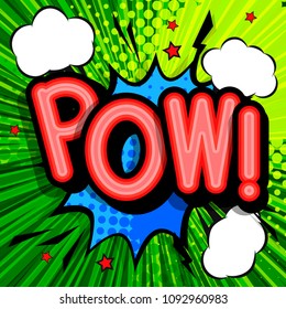 Pow pop art expression, retro background