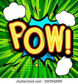 Pow pop art expression, retro background