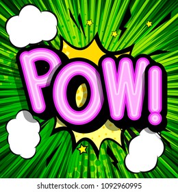 Pow pop art expression, retro background