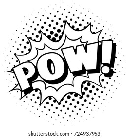 Pow! Pop Art Template Cartoon Comic Explosion.