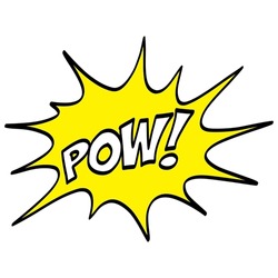 Vintage comic POW sound effect with overlay writing | Free SVG