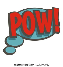 Pow, speech bubble icon flat isolated on white background vector illustration