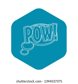 Pow, speech bubble icon. Outline illustration of pow, speech bubble vector icon for web