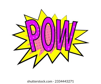 Pow Sticker On Splash Vector Illustration