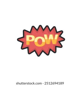 pow text cartoon in outline vector design.