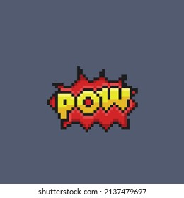 Pow text in pixel style