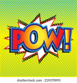 POW! wording, comic wording sound effect set design for comic background, comic strip