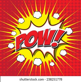 Pow Wording Sound Effect Set Design Stock Vector (Royalty Free ...