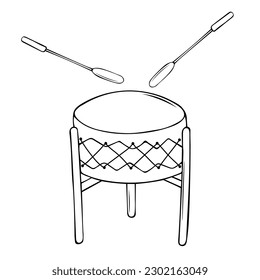 Pow Wow Drum traditional American Indian drum vector illustration