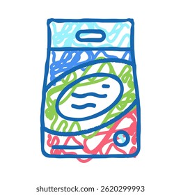 powder bag doodle icon sketch vector. powder bag sign. isolated symbol illustration