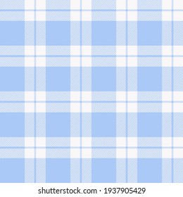 Powder blue classic plaid. Seamless vector check pattern suitable for fashion, interiors, plus Easter and baby shower decor.