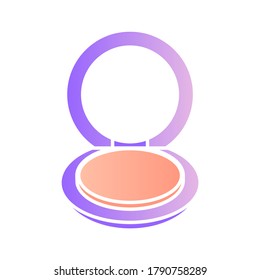 Powder blush icon in flat design. Woman body care vector concept illustration
