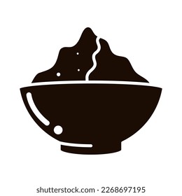 powder in bowl icon isolated silhouette