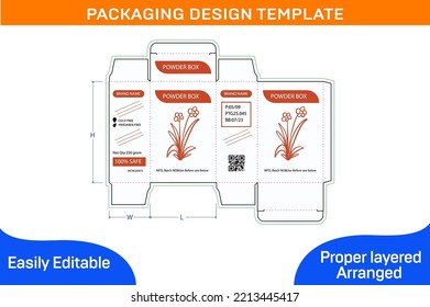 POWDER BOX PACKAGING DESIGN TEMPLATE