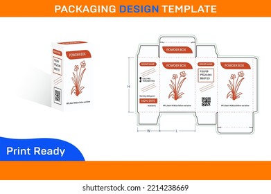 POWDER BOX PACKAGING DESIGN TEMPLATE