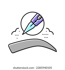 powder brows color icon vector. powder brows sign. isolated symbol illustration