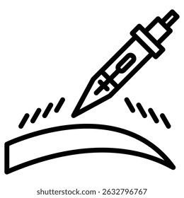 powder brows icon Black and white outline vector