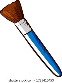 Azul del pincel polvo, ilustración, vector sobre fondo blanco