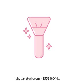 Powder brush icon design, Make up beauty cosmetic fashion style glamour skin and facial care theme Vector illustration