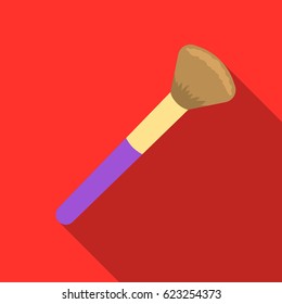 Powder brush icon in flat style isolated on white background. Make up symbol stock vector illustration.