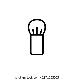 Powder brush icon line vector icon for website or app and logo on white background. Sing pictogram for menu in liner thin design. Pixel prefect
