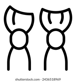 Powder brushes icon outline vector. Foundation accessory applicator. Facial grooming routine