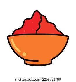 powder chili in bowl icon isolated