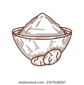 powder chocolate and beans icon icon isolated