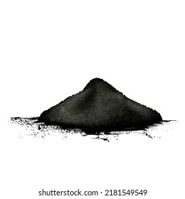 powder coal realistic vector. charocal black carbon, activated, bamboo wood ash powder coal 3d isolated illustration svg