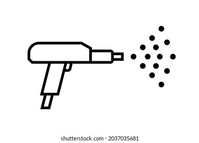 Powder coating gun line icon. Clipart image isolated on white background
